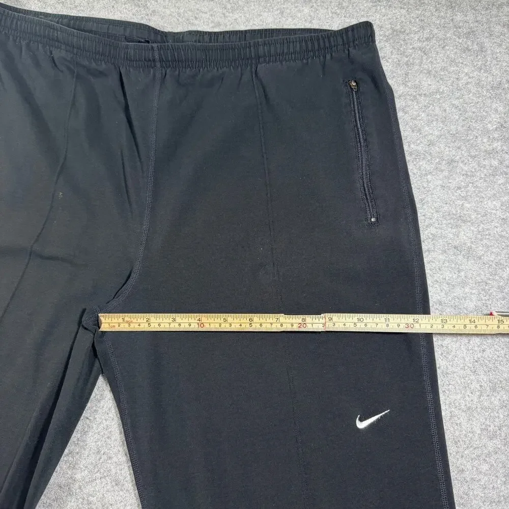 Nike Sweatpants Mens L Black Tapered Zip Pockets Drawstring Athletic Zip Ankles